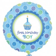 1st Birthday Boy Cupcake Balloon
